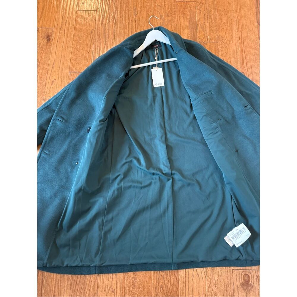Quince NWT double breasted cashmere wool slouch coat size small green - Picture 11 of 13
